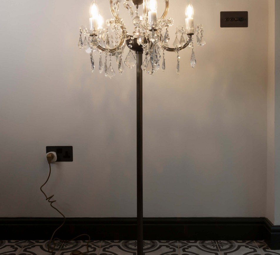 Black chandelier store floor lamp